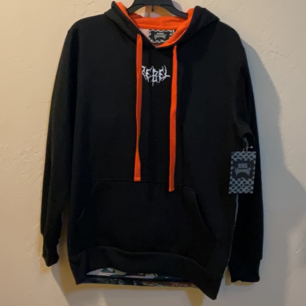 rebels Black and Orange Pullover Hoodie